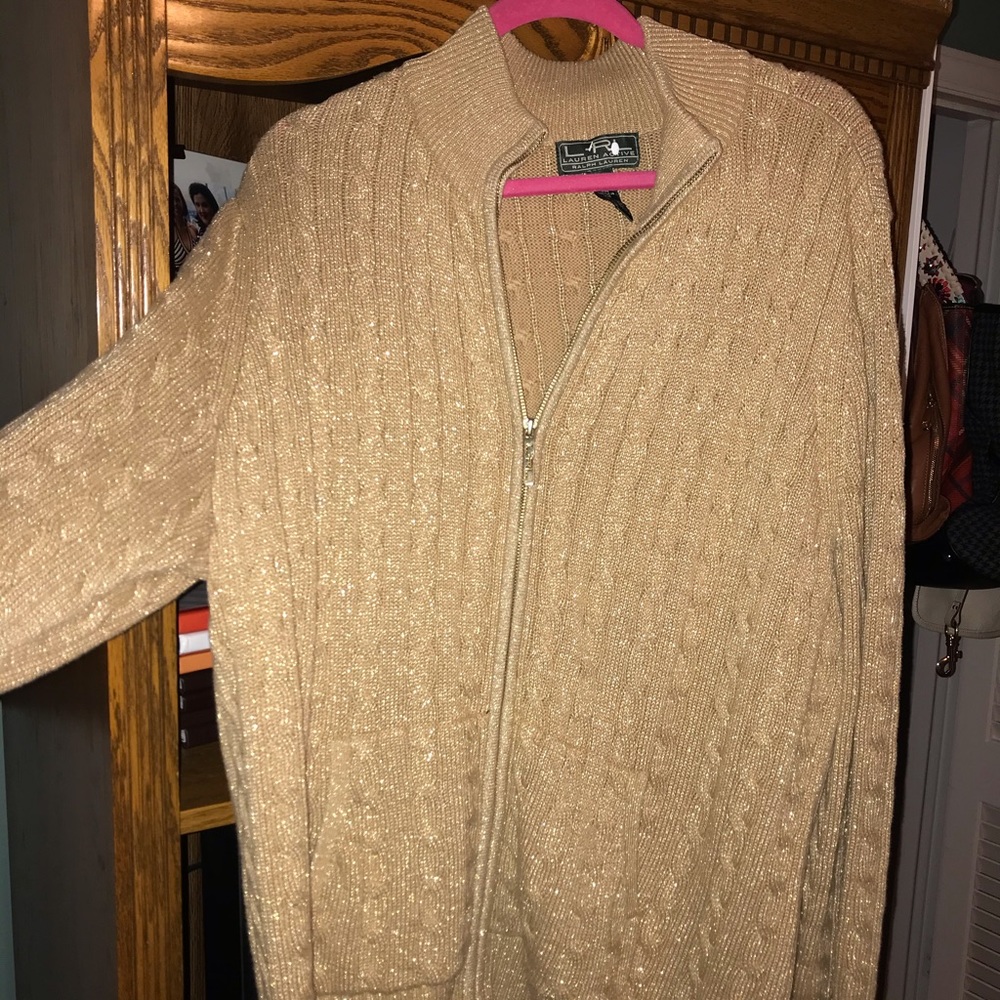 GUC Ralph Lauren Active 3X gold shimmer sweater